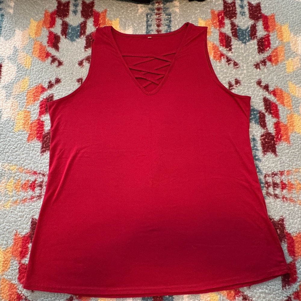 Red Sleeveless Top